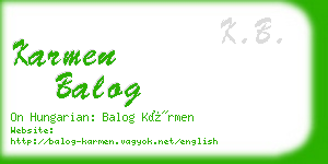 karmen balog business card